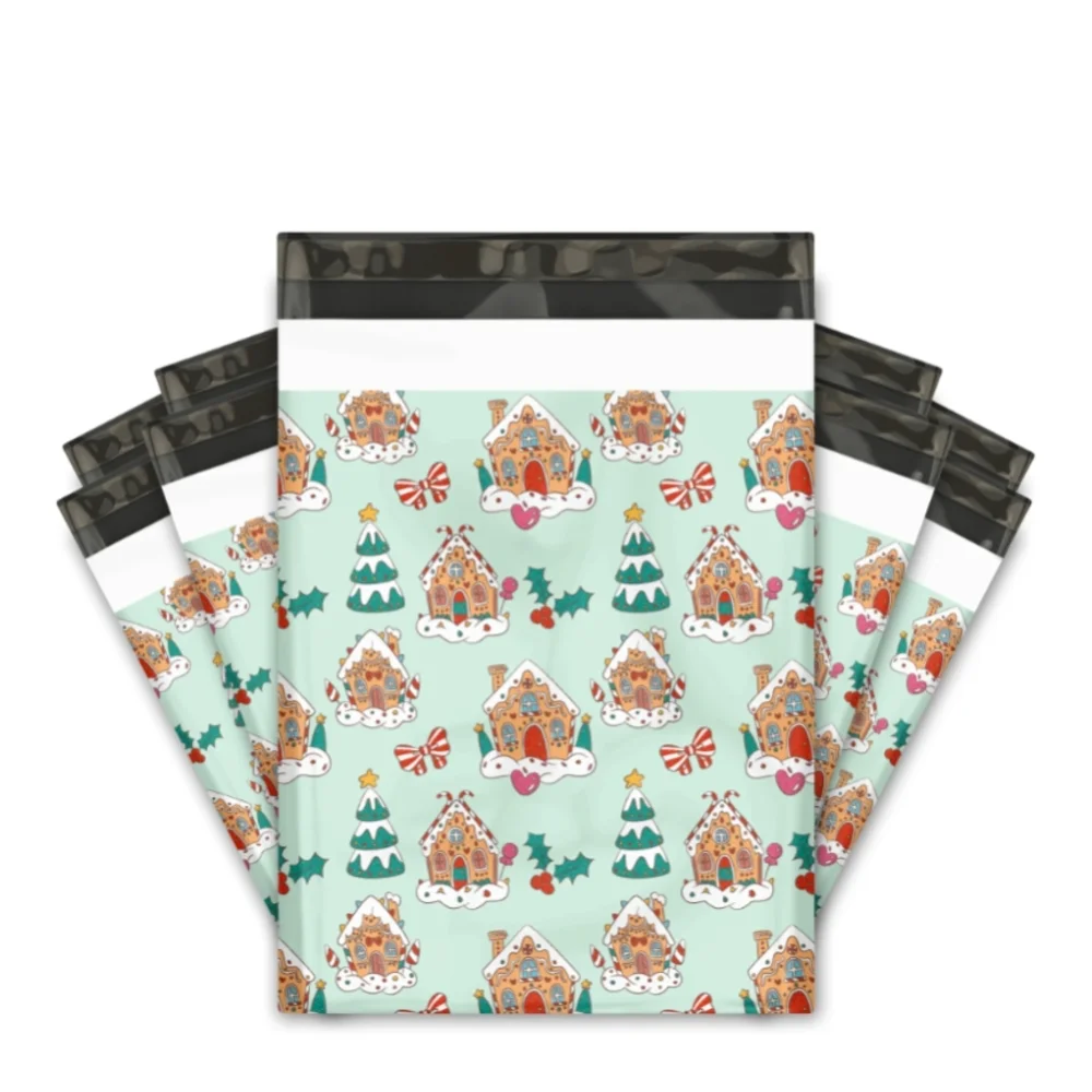 10x13 Gingerbread House Poly Mailers Bundle of 25